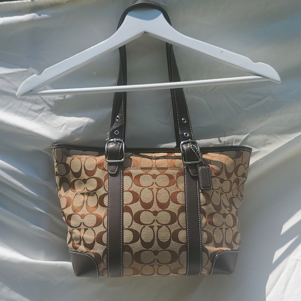 Authentic Coach Brown/Tan Signature C Tote